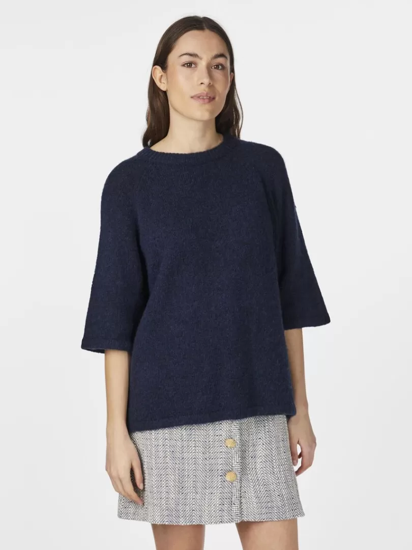 Knitwear>Yas ANNE KNITTED TOP NavyBlazer