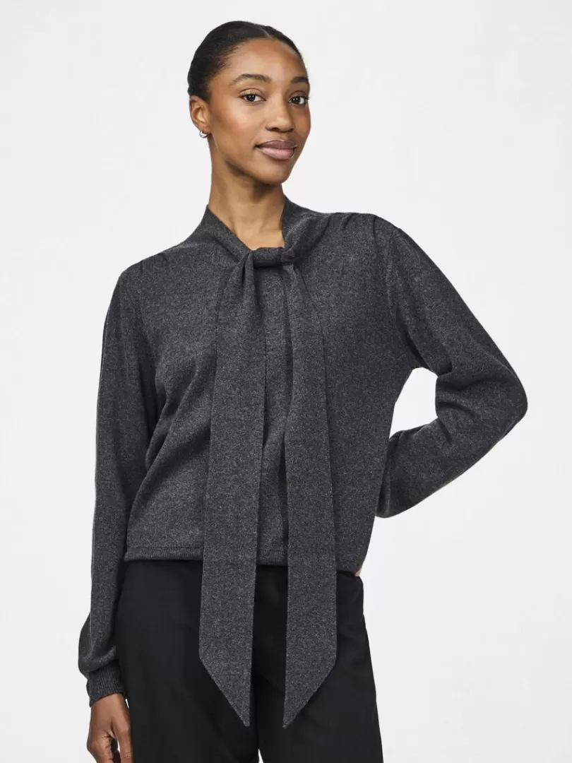 Knitwear>Yas ASSI KNITTED PULLOVER DarkGreyMelange