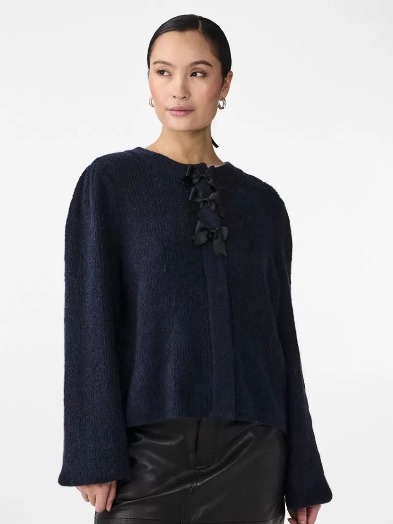 Knitwear>Yas BONSA KNITTED CARDIGAN NavyBlazer