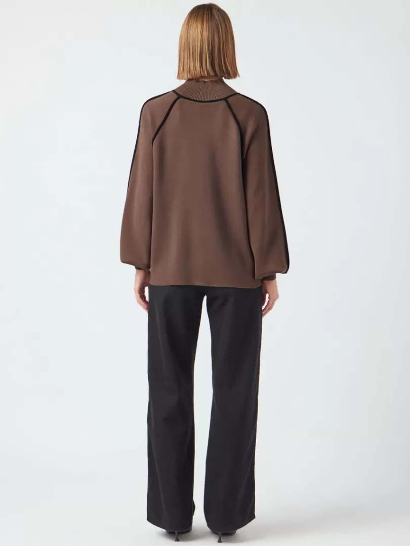 Knitwear>Yas CORA KNITTED PULLOVER CoffeeQuartz