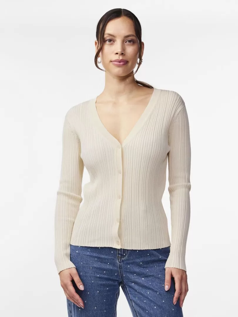 Knitwear>Yas EASE KNITTED CARDIGAN WhitecapGray