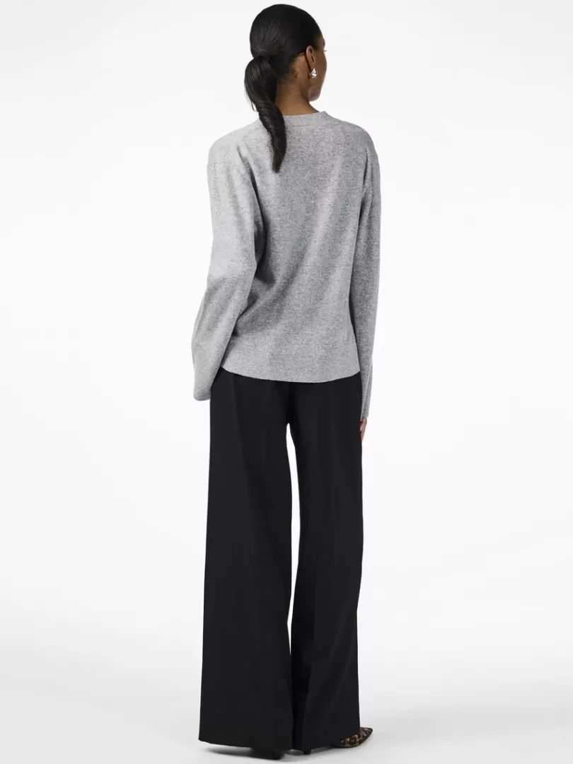 Knitwear>Yas EMILIE KNITTED CARDIGAN LightGreyMelange