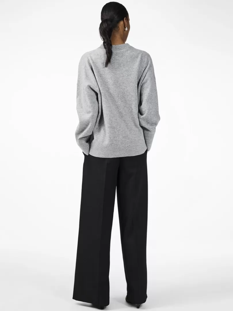 Knitwear>Yas EMILIE WOOL KNITTED PULLOVER LightGreyMelange