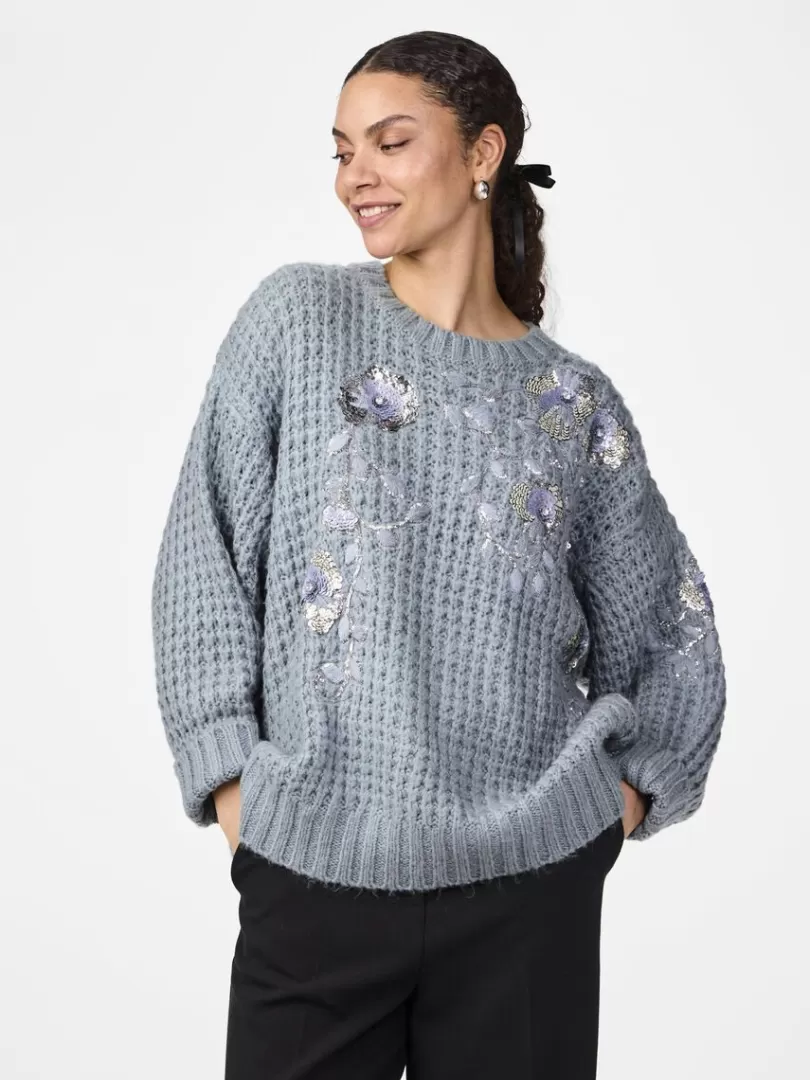 Knitwear>Yas FINDA KNITTED PULLOVER DustyBlue