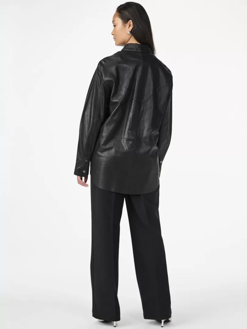 Shirts>Yas FIRA LEATHER SHIRT Black