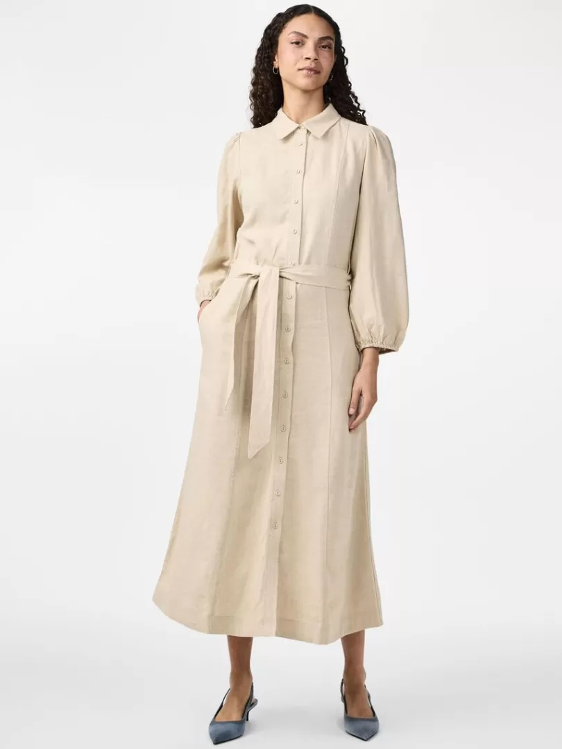 Dresses>Yas FLAXY SHIRT DRESS Birch