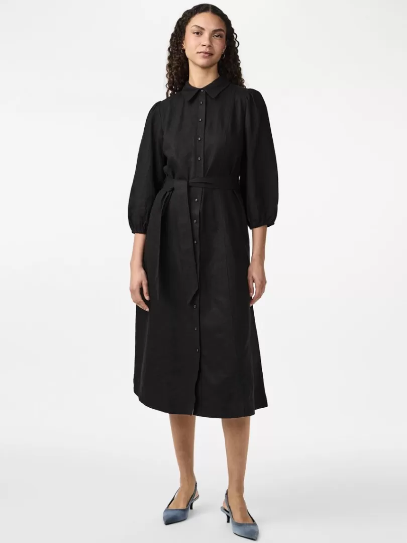 Dresses>Yas FLAXY SHIRT DRESS Black