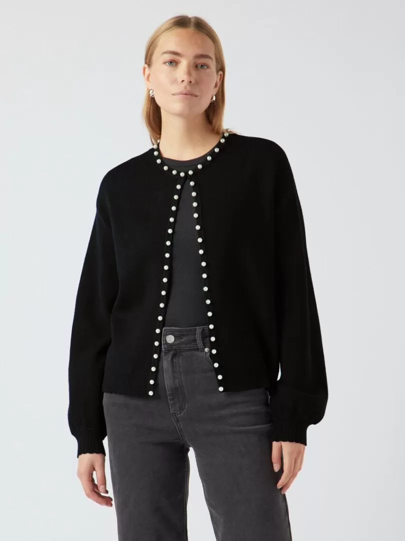 Knitwear>Yas FONNY KNITTED CARDIGAN Black