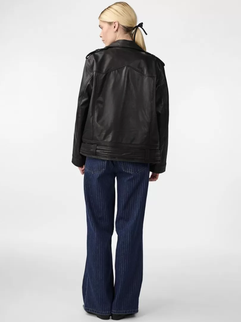 Outerwear>Yas LANA LEATHER JACKET Black