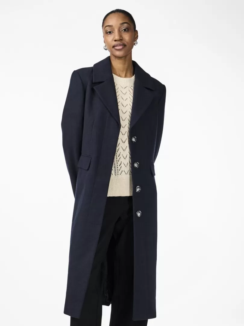 Outerwear>Yas LIMA WOOL BLEND COAT NavyBlazer