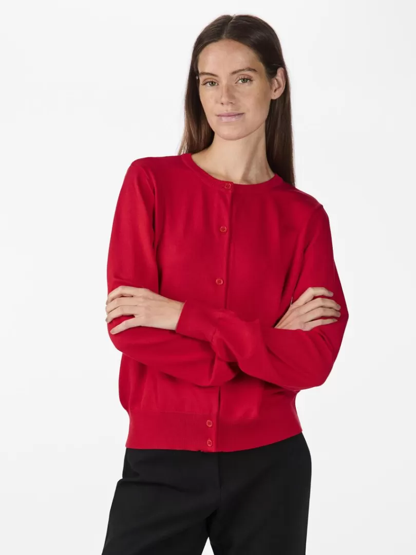 Knitwear>Yas RADDI KNITTED CARDIGAN RacingRed