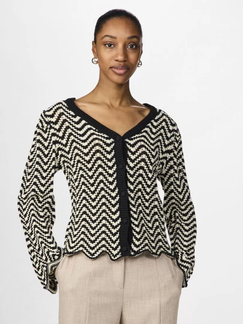 Knitwear>Yas WHIZ KNITTED CARDIGAN Black